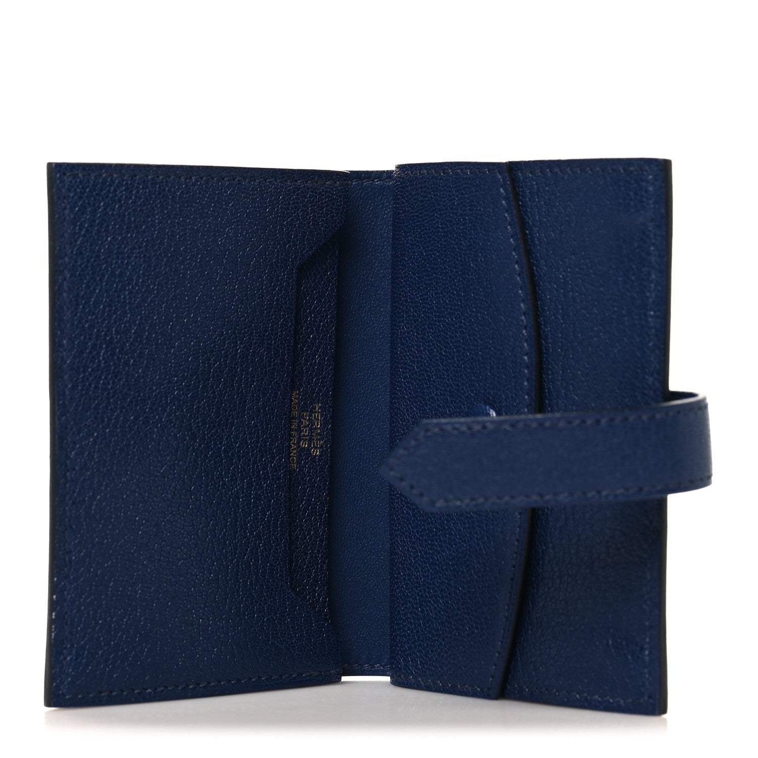 Hermes Chevre Mysore Mini Bearn Wallet Bleu Saphir 5 of 9