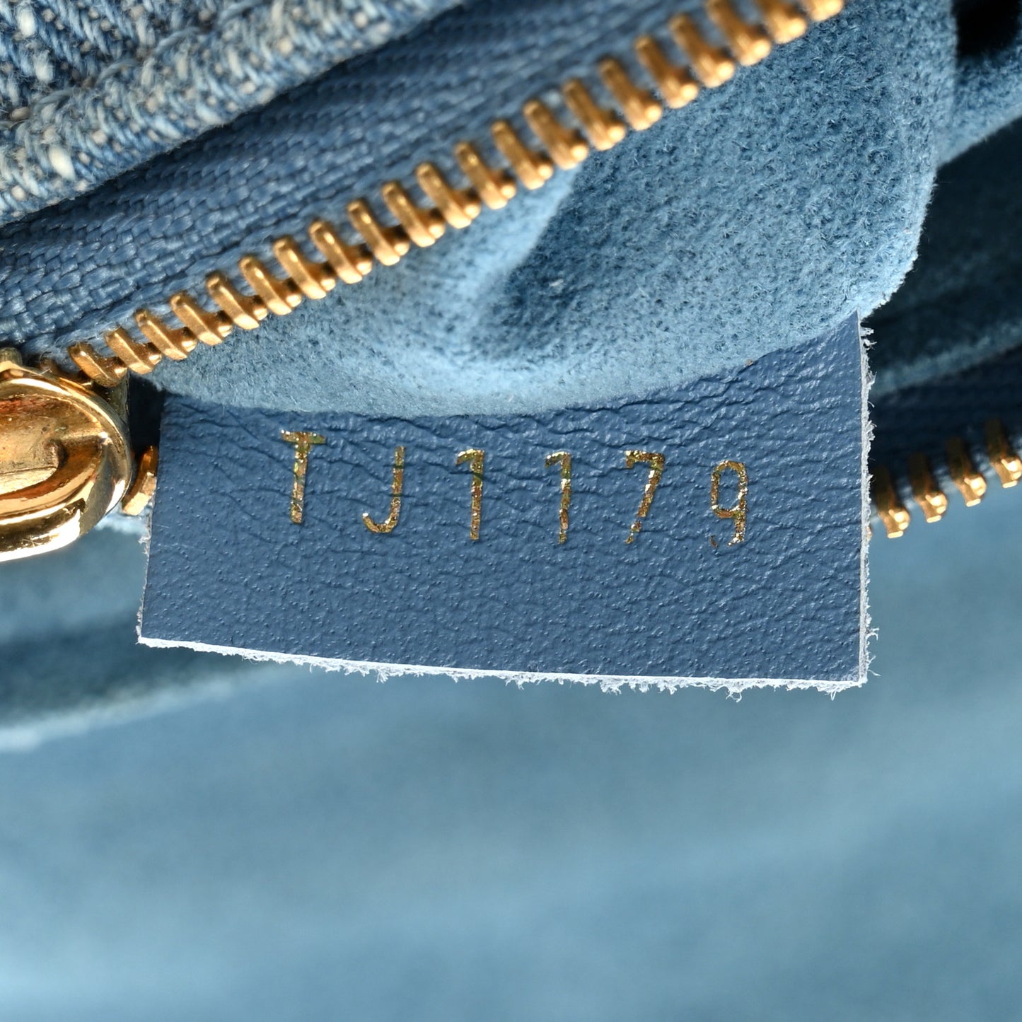 Embroidered Monogram Denim New Wave Chain Pochette Blue
