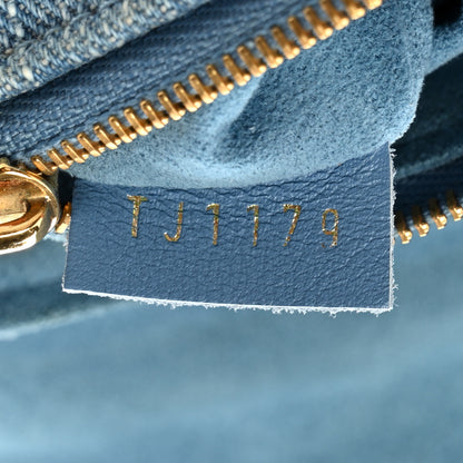 Louis Vuitton Embroidered Monogram Denim New Wave Chain Pochette Blue 8 of 12