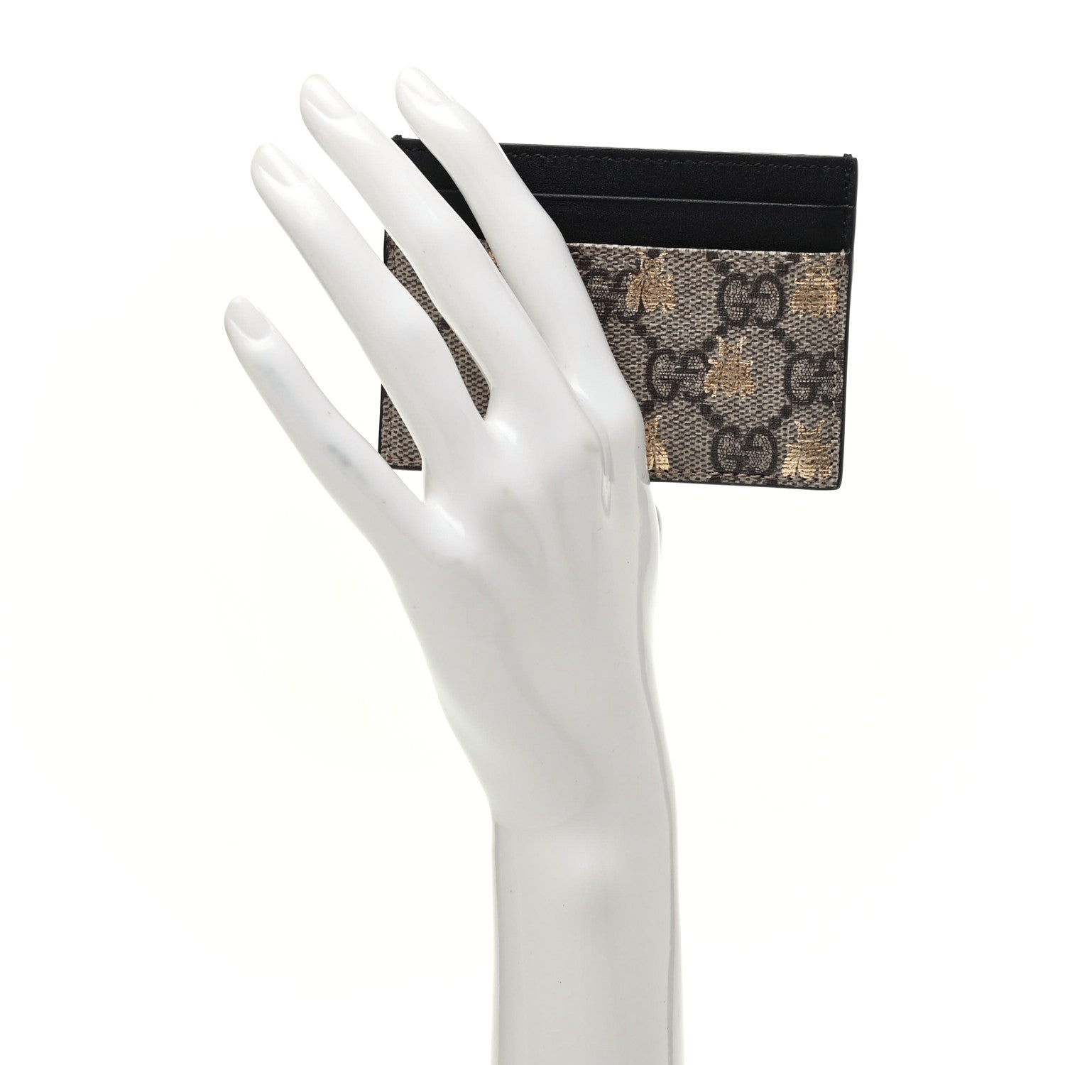 Gucci GG Supreme Monogram Bees Card Holder Black 2 of 7