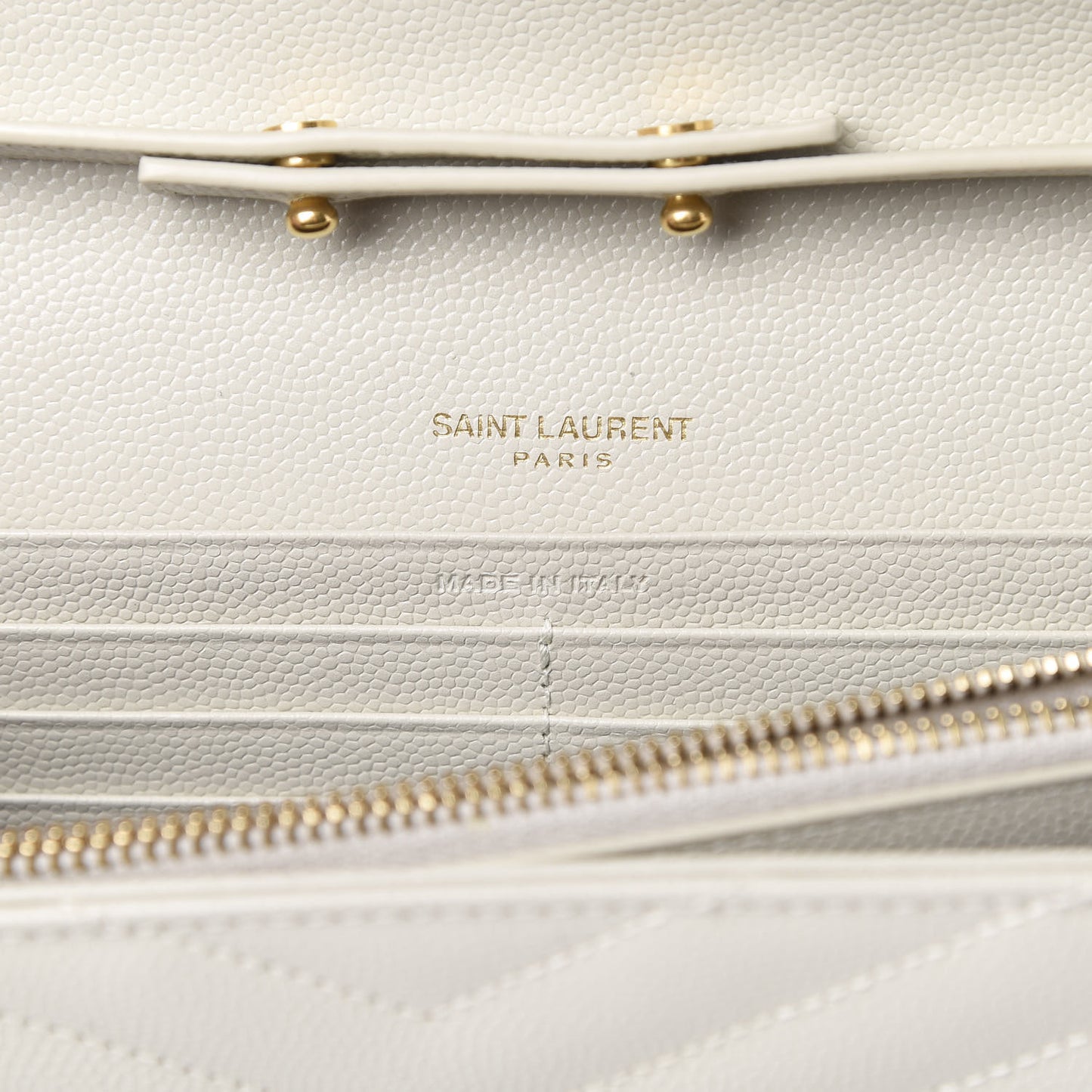 Grain De Poudre Matelasse Chevron Monogram Chain Wallet Crema Soft