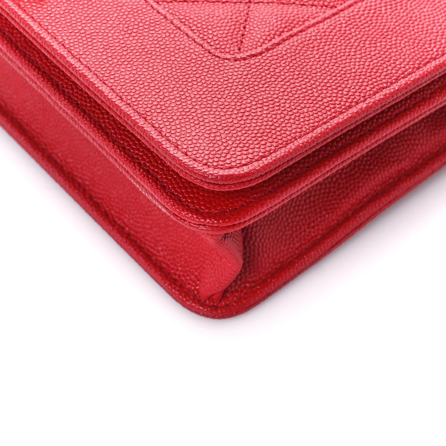 Caviar Quilted Vintage Mademoiselle Wallet On Chain WOC Red