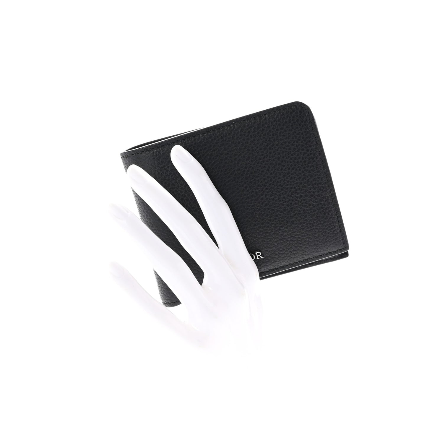 Grained Calfskin Bi-Fold Wallet Black