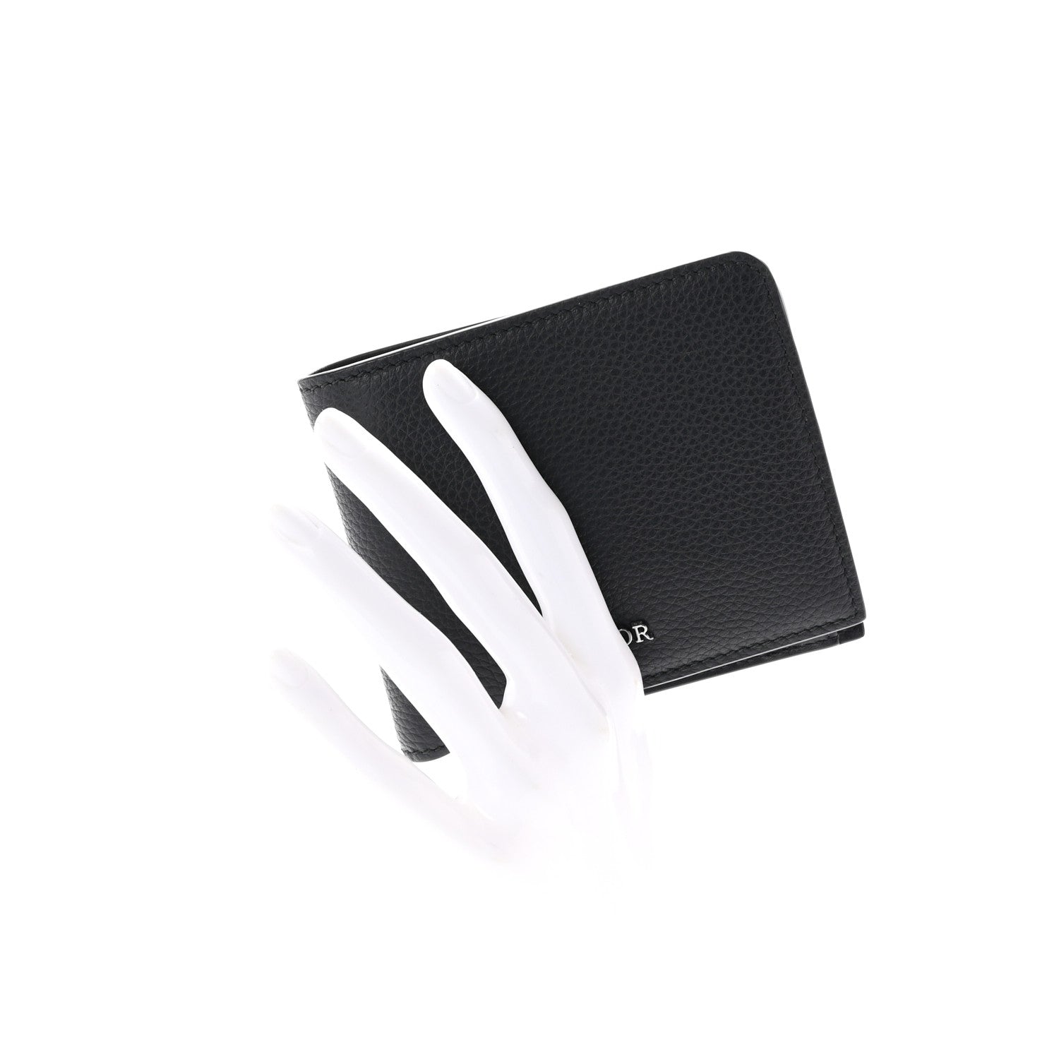 Christian Dior Grained Calfskin Bi-Fold Wallet Black 2 of 6