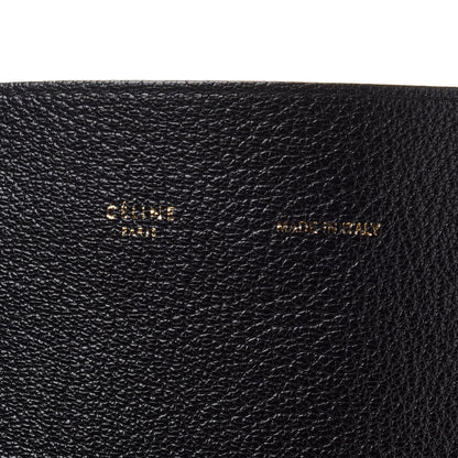 Celine Smooth Lambskin Horizontal Zipper Gusset Cabas Black 7 of 17