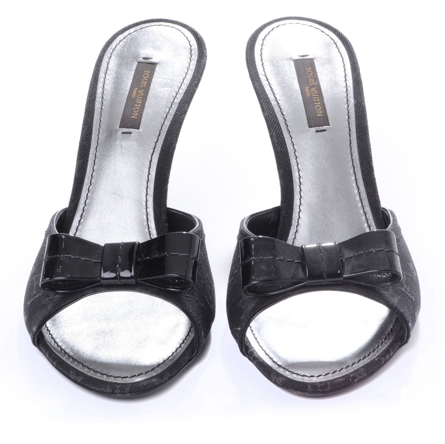 Louis Vuitton Monogram Mini Grenadine Heels Black 39 2 of 7