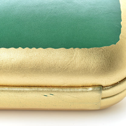 Bottega Veneta Gilded Waxed Leather Knot Clutch Gold Green 13 of 13