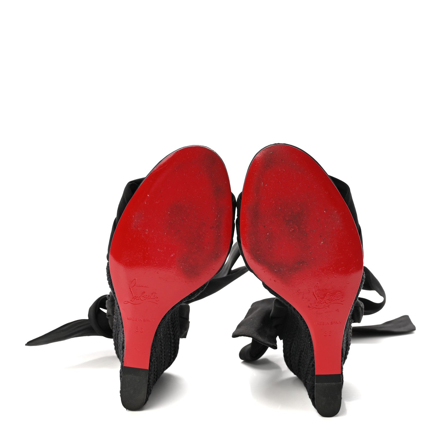 Christian Louboutin Suede Faille Melides Du Desert 85 Heels 36 Black 6 of 9