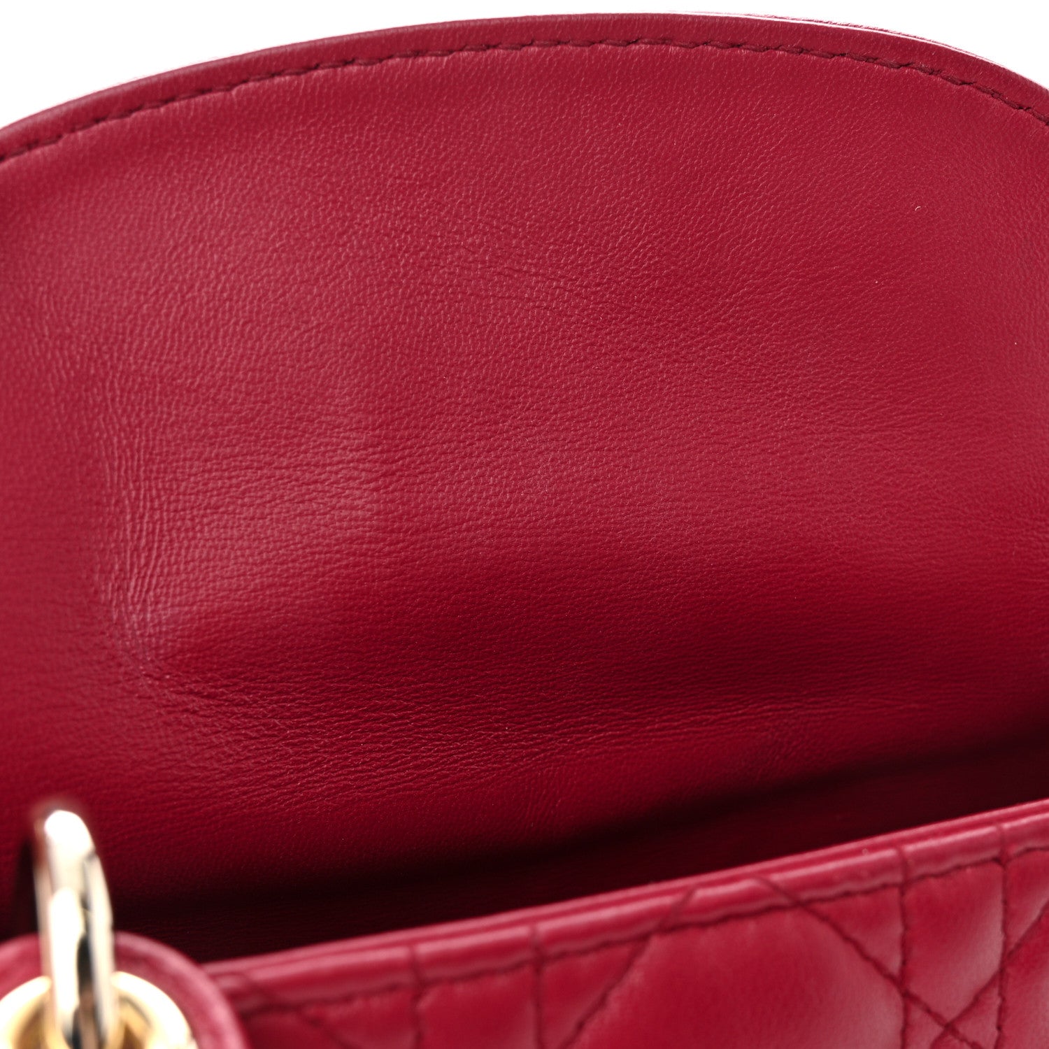 Christian Dior Lambskin Cannage Mini Lady Dior Red 11 of 11