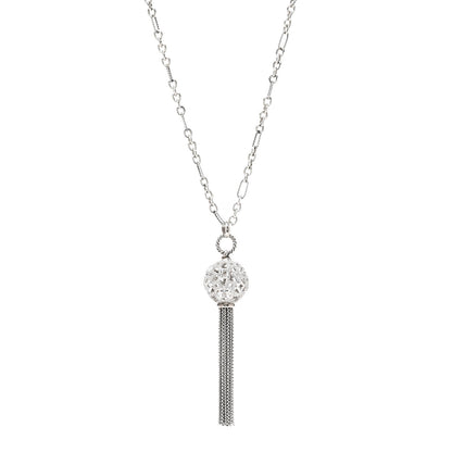 David Yurman Sterling Silver Diamond Tapestry Tassel Necklace 1 of 4