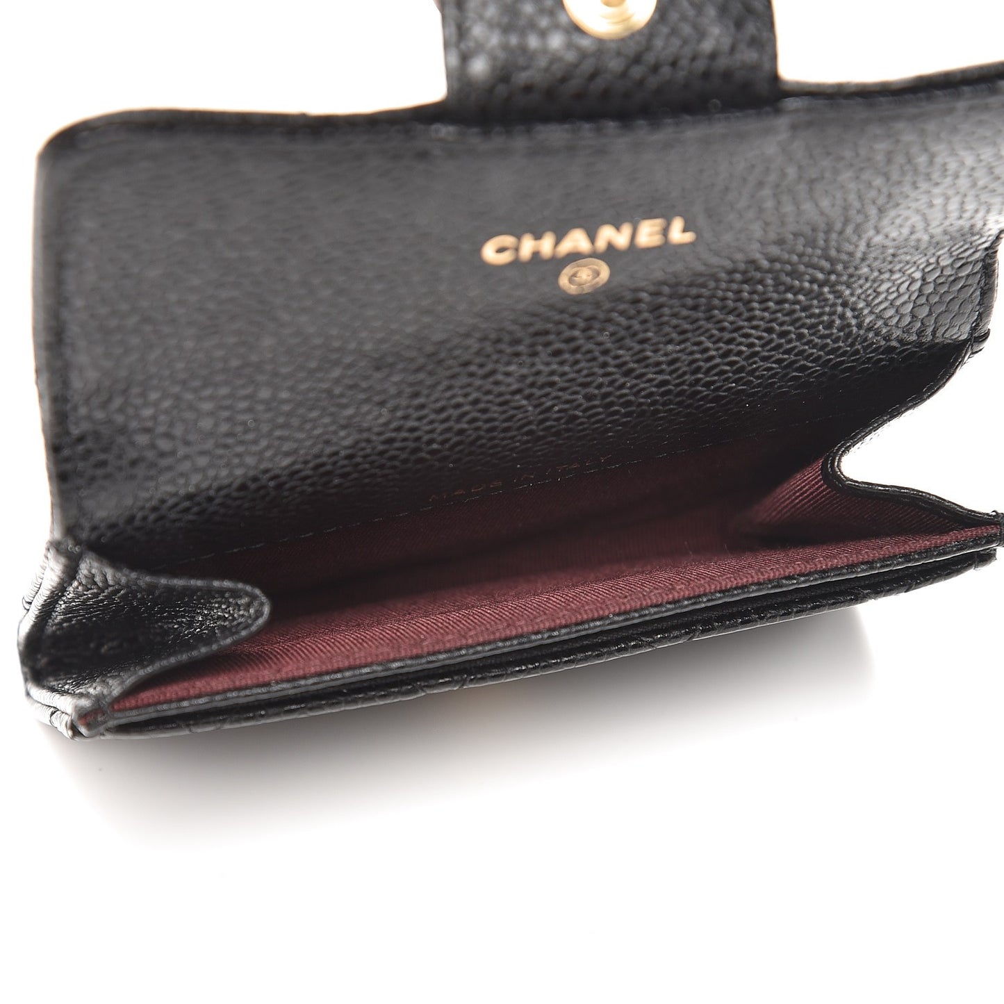 Caviar Quilted Flap Card Holder Black