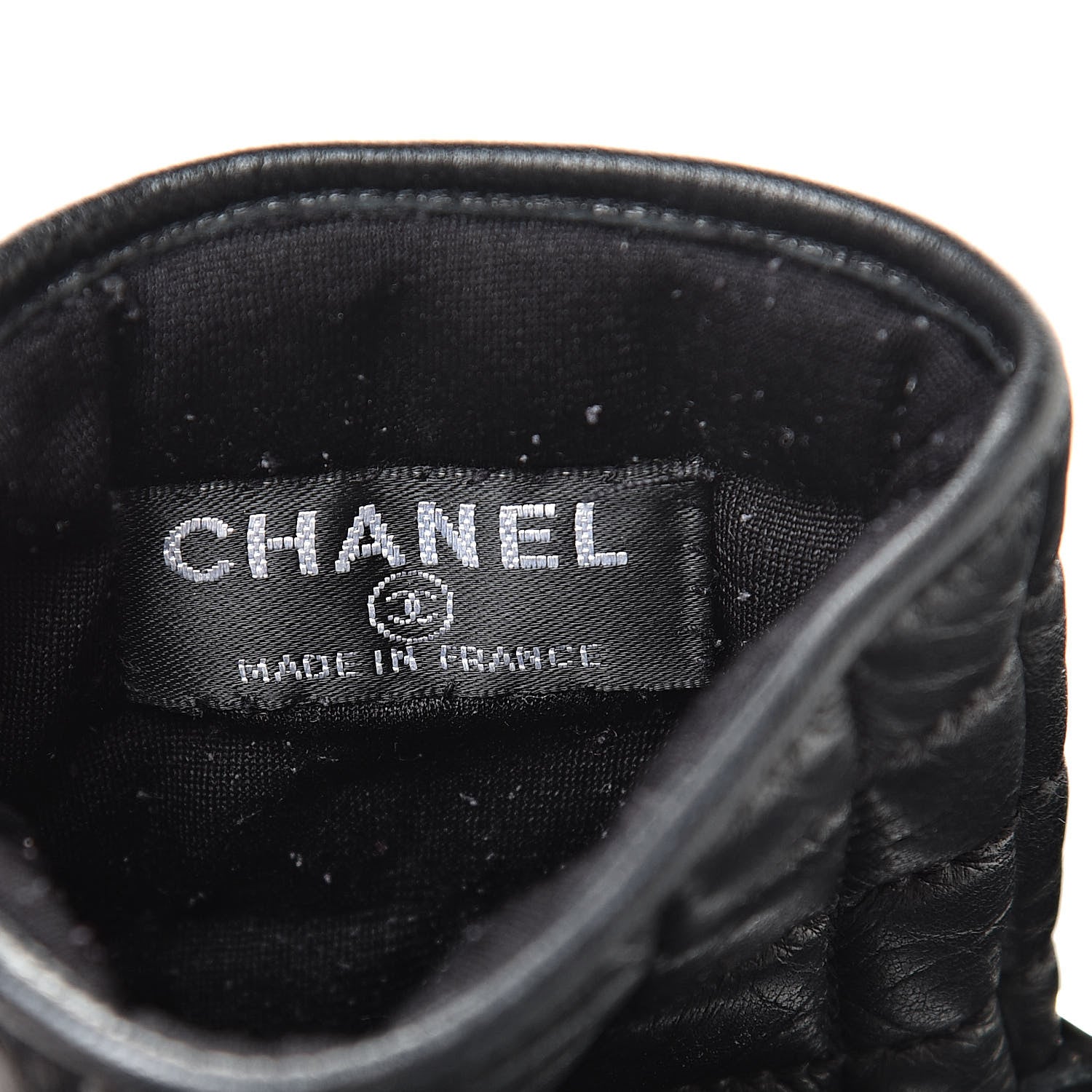 Chanel Lambskin Quilted Chocolate Bar Gloves 7.5 Black 3 of 6