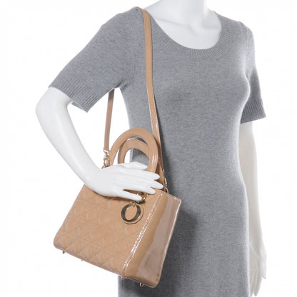 Christian Dior Patent Medium Lady Dior Beige 2 of 7