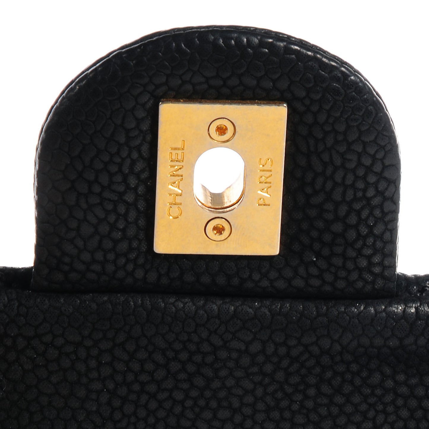 Iridescent Grained Calfskin Medium Globe Trotter Flap Black