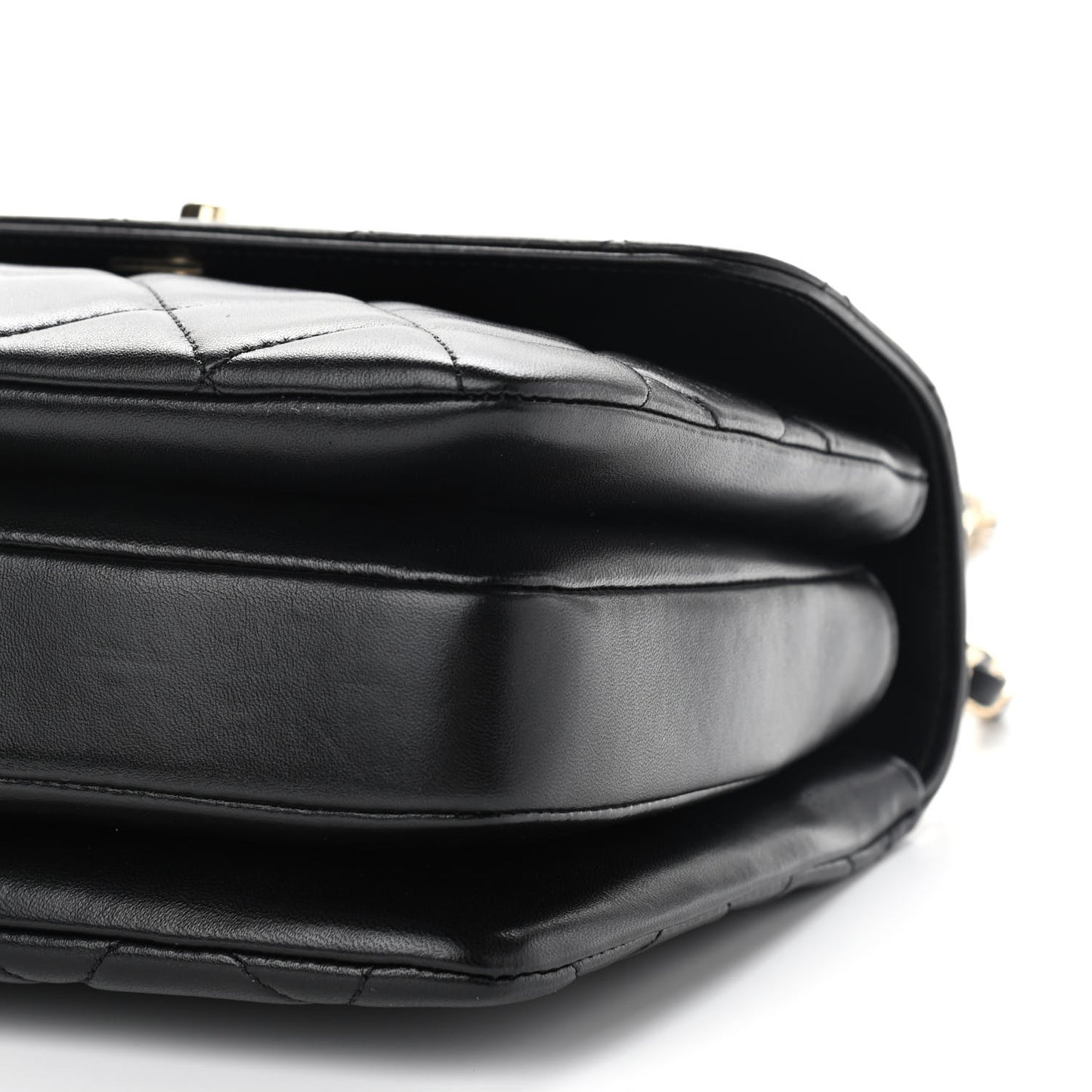 Lambskin Quilted Small Trendy CC Dual Handle Flap Bag Black