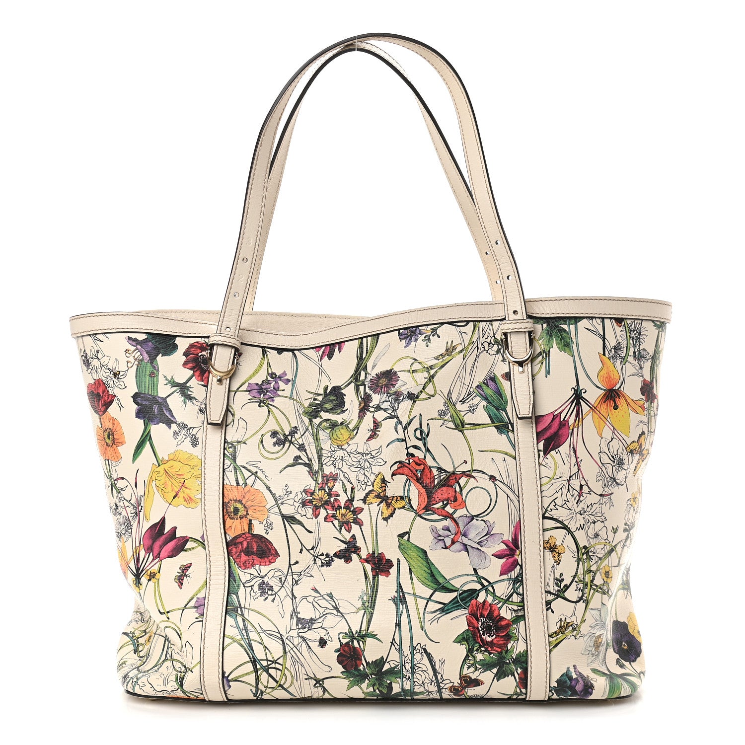 Gucci Calfskin Flora Infinity Medium Nice Tote Off White 1 of 10