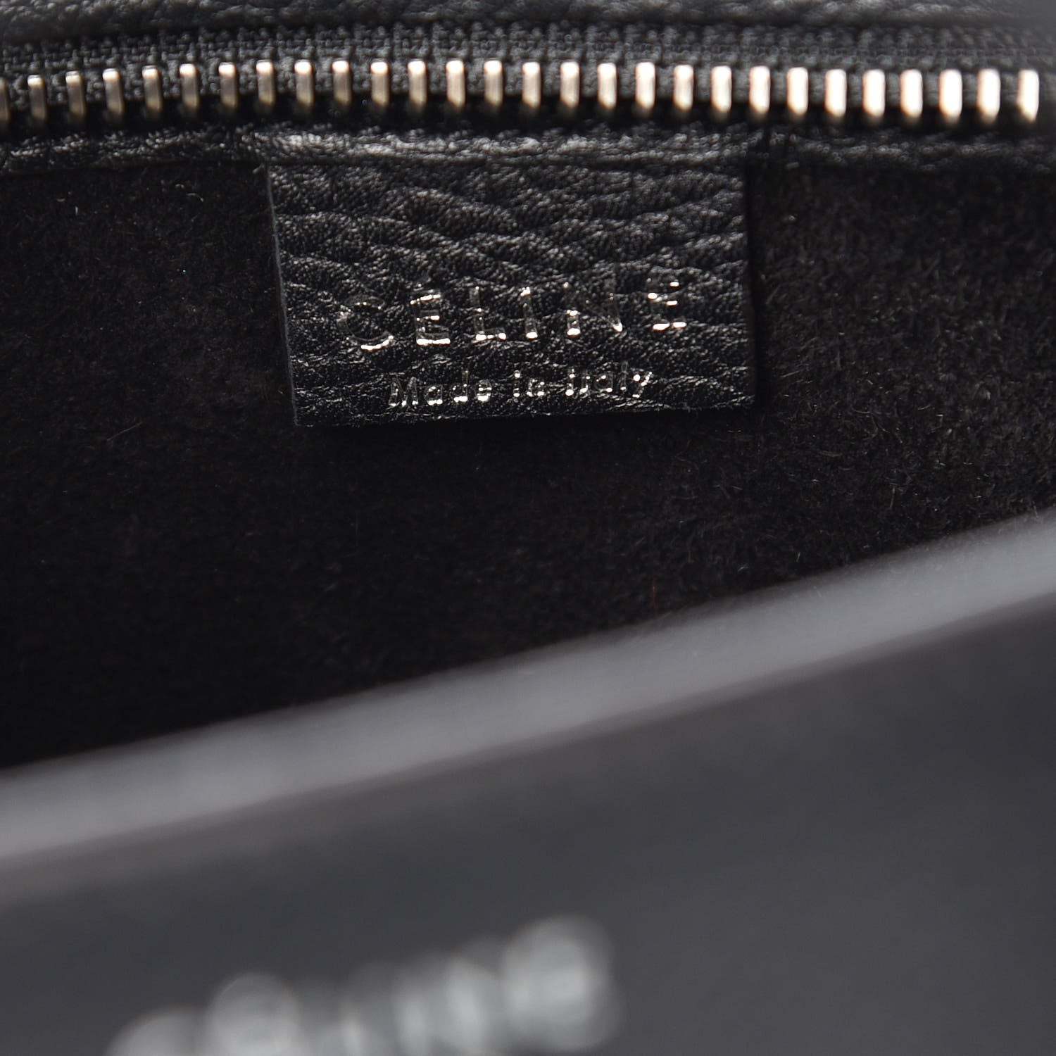 Celine Drummed Calfskin Nano Luggage Black 6 of 7