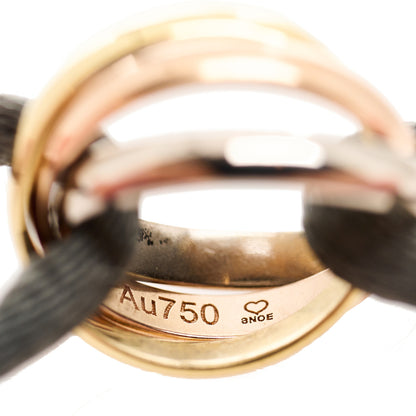 Cartier 18K Pink Yellow White Gold Trinity Cord Bracelet Grey 6 of 8