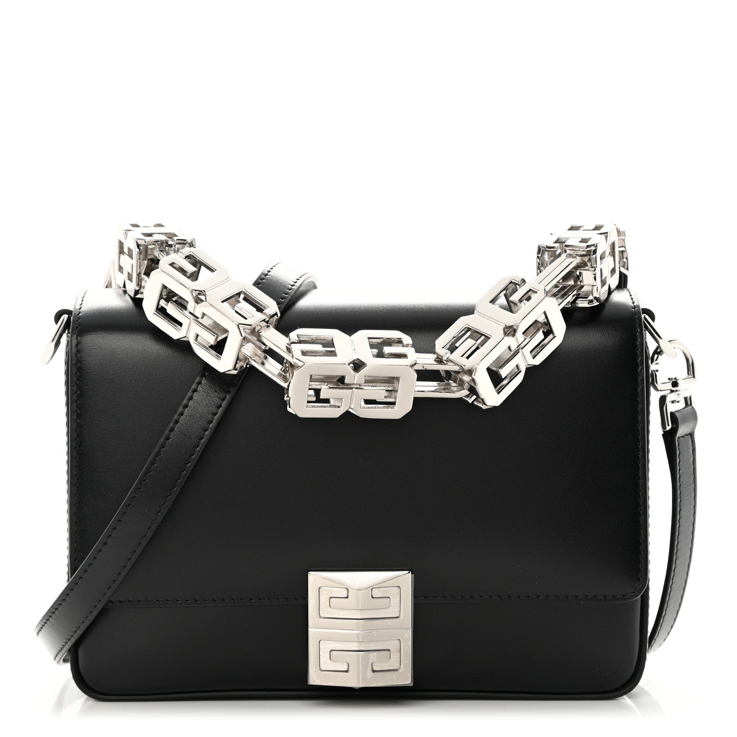 Givenchy Box Calfskin Medium 4G Cube Chain Shoulder Bag Black 1 of 12