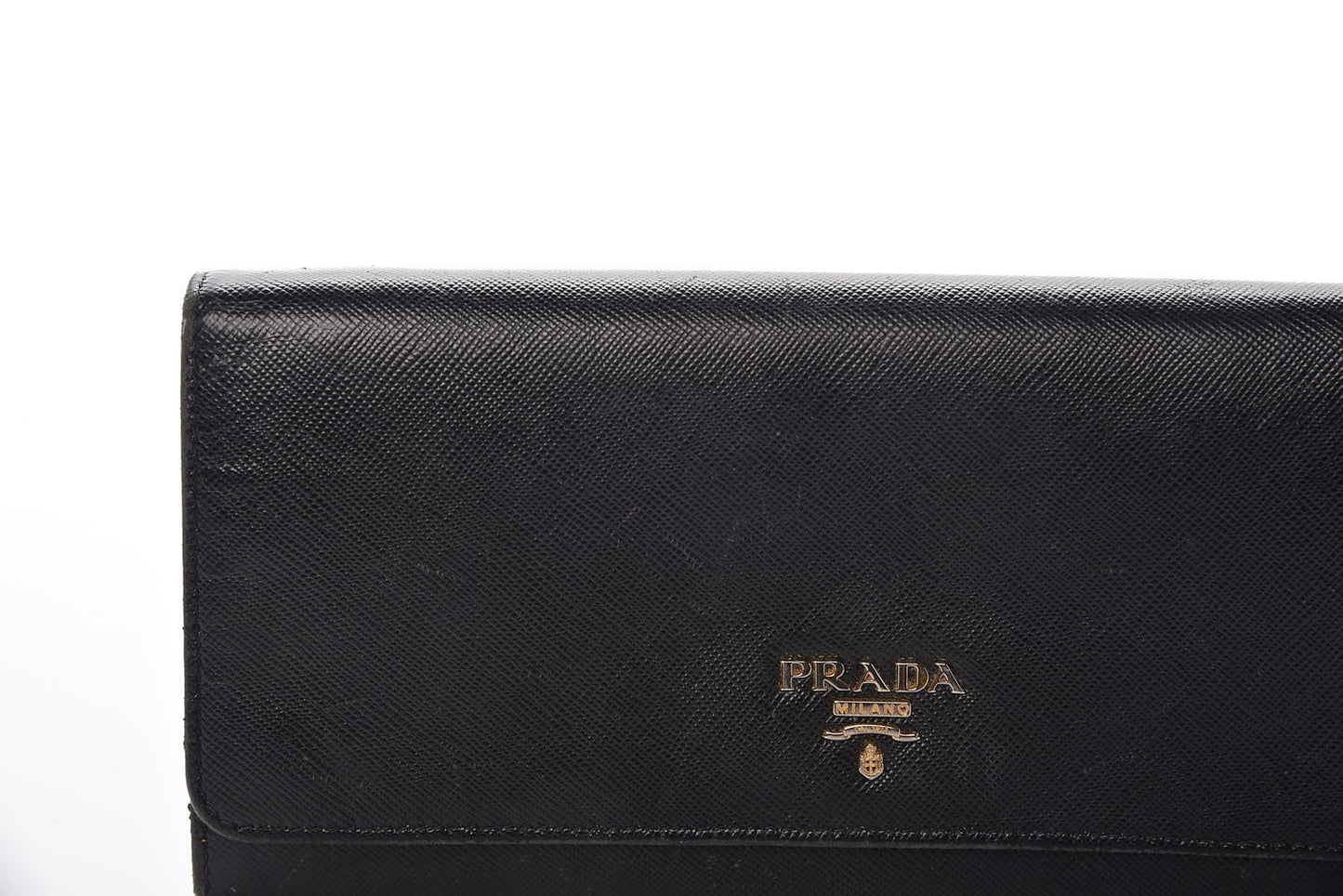 Saffiano Metal Oro Chain Wallet Black