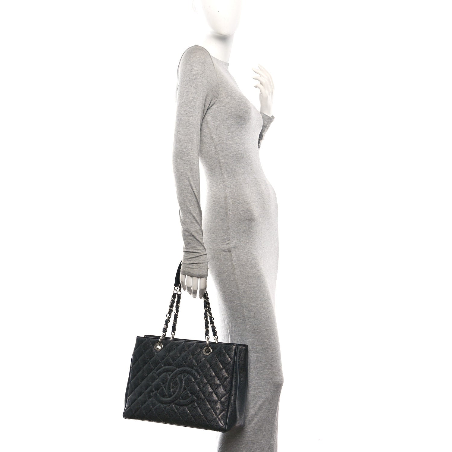 Chanel Caviar Quilted Grand Shopping Tote GST Black 2 of 10