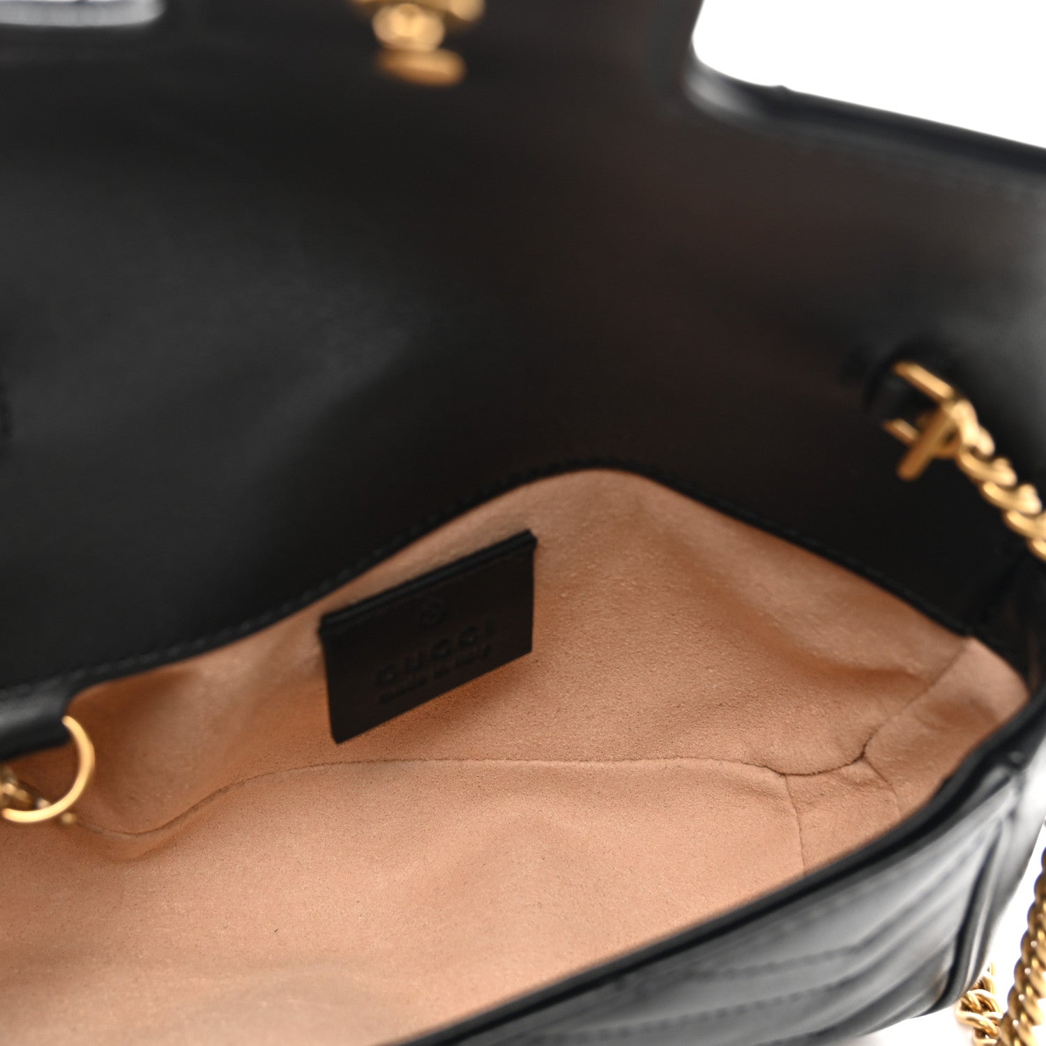 Gucci Calfskin Matelasse Super Mini GG Marmont Shoulder Bag Black 5 of 10