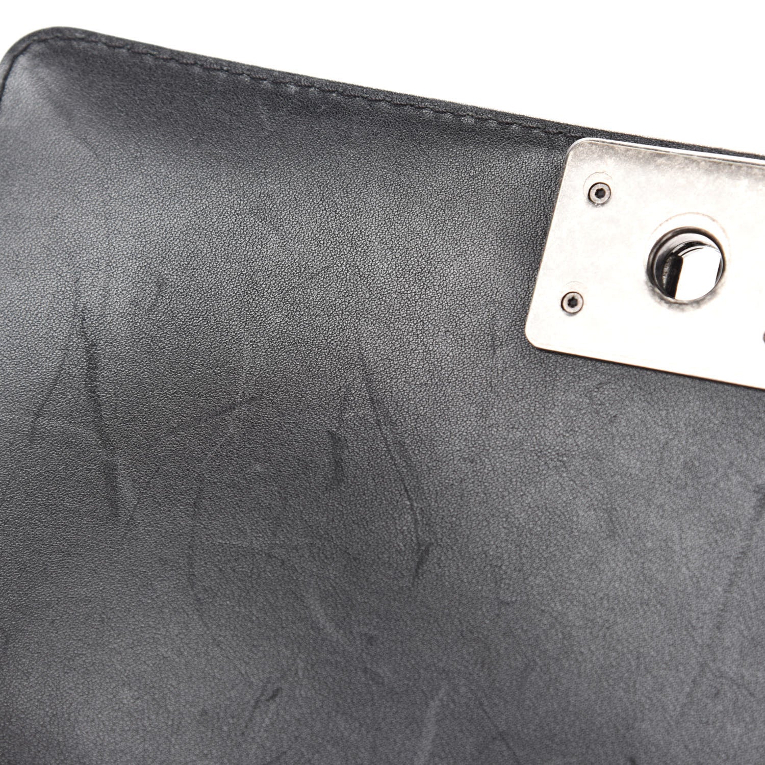 Chanel Calfskin Chevron Quilted Medium Braided Boy Flap Black 8 of 14