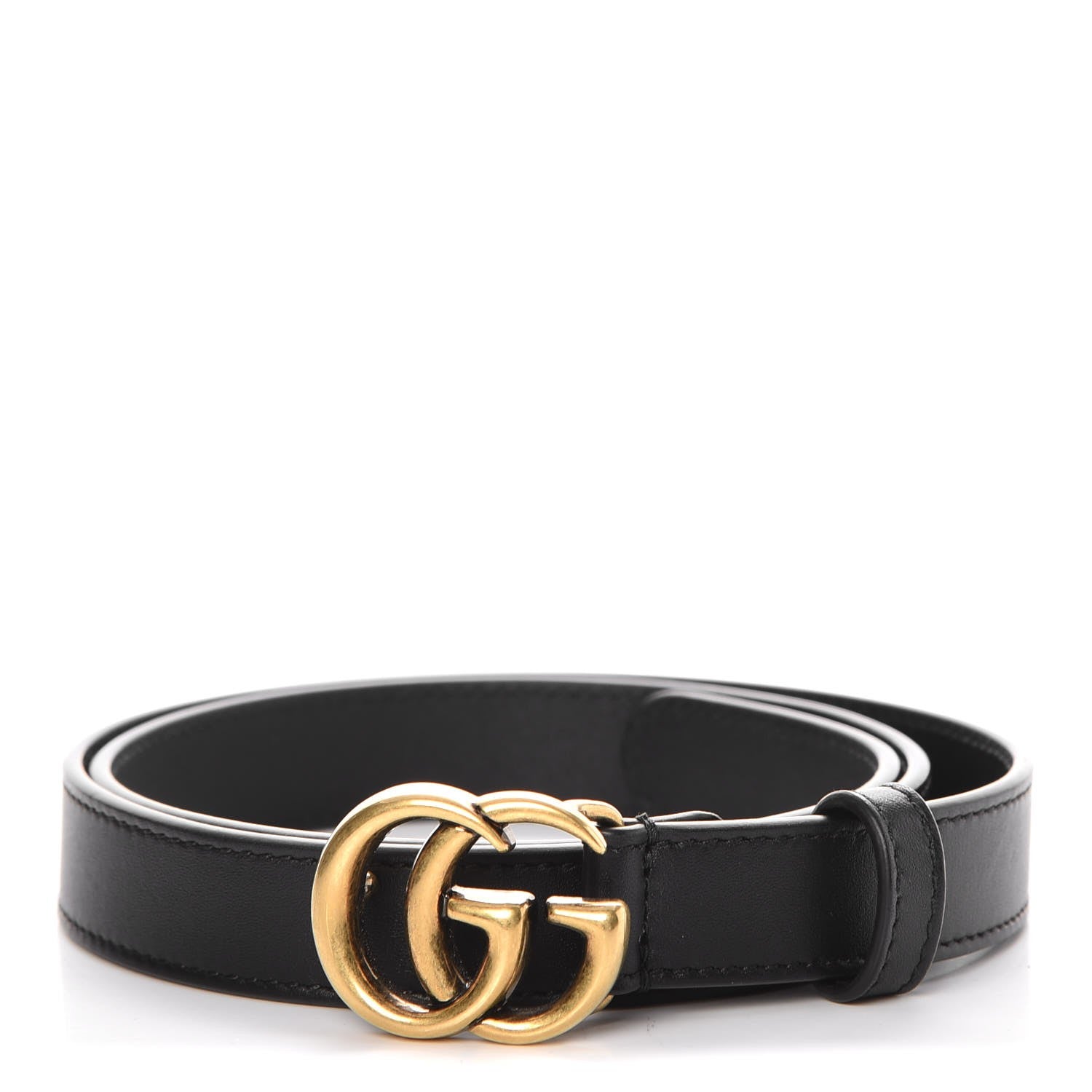 Gucci Calfskin Double G 20mm Belt 75 30 Black 1 of 7