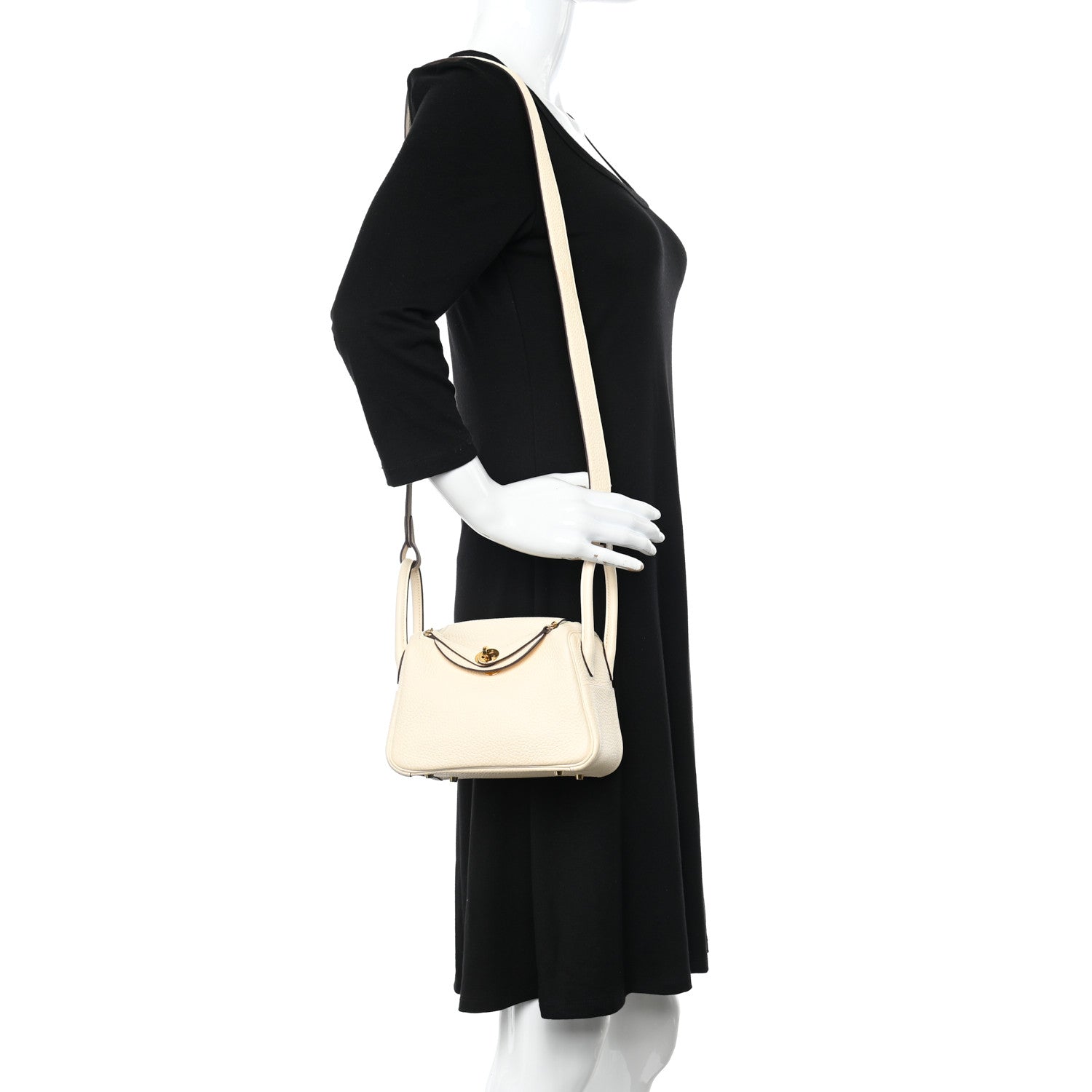 Hermes Taurillon Clemence Mini Lindy 20 Nata 2 of 11