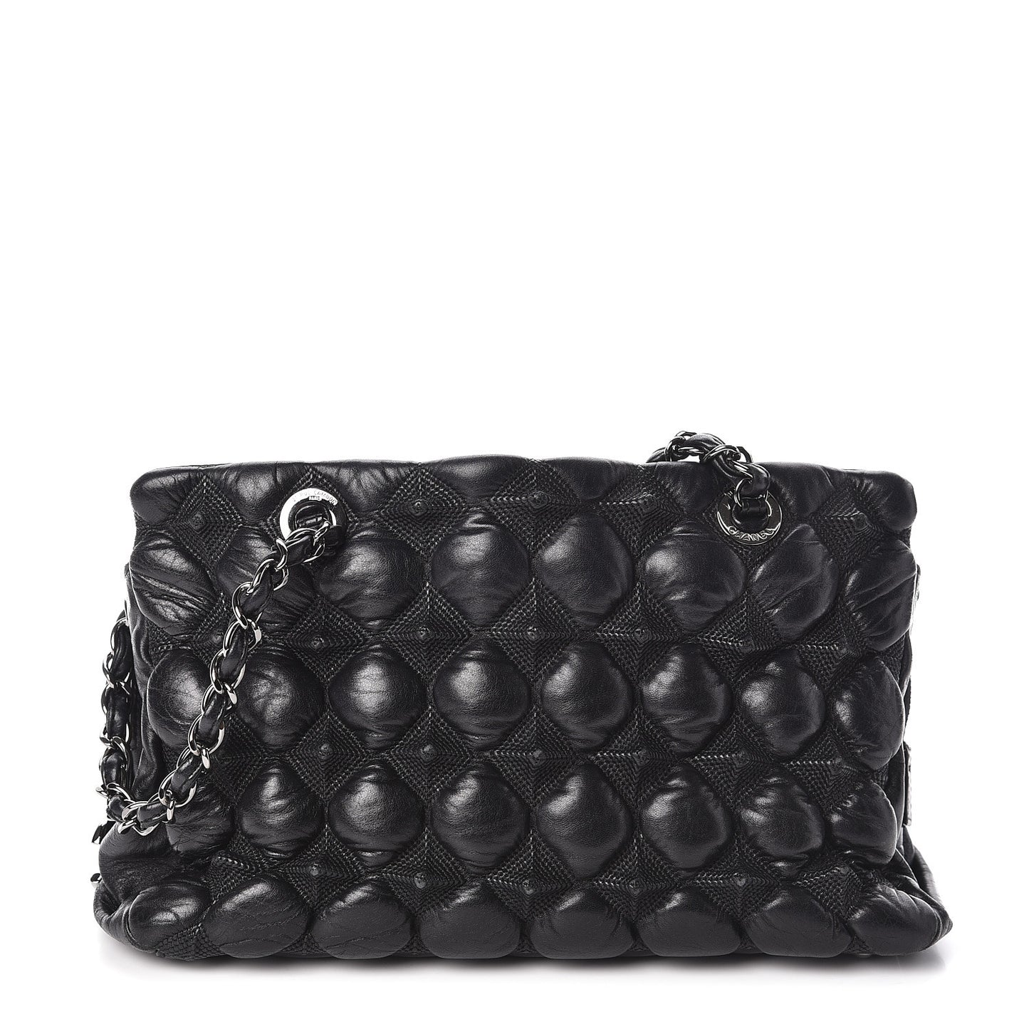 Lambskin Quilted 3D Point Tote Black
