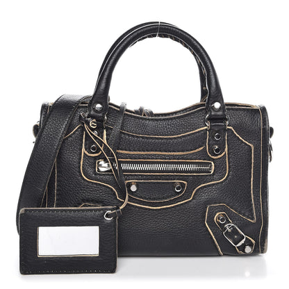 Balenciaga Supple Grained Calfskin Classic Silver Hardware Highlight Mini City Black 1 of 18