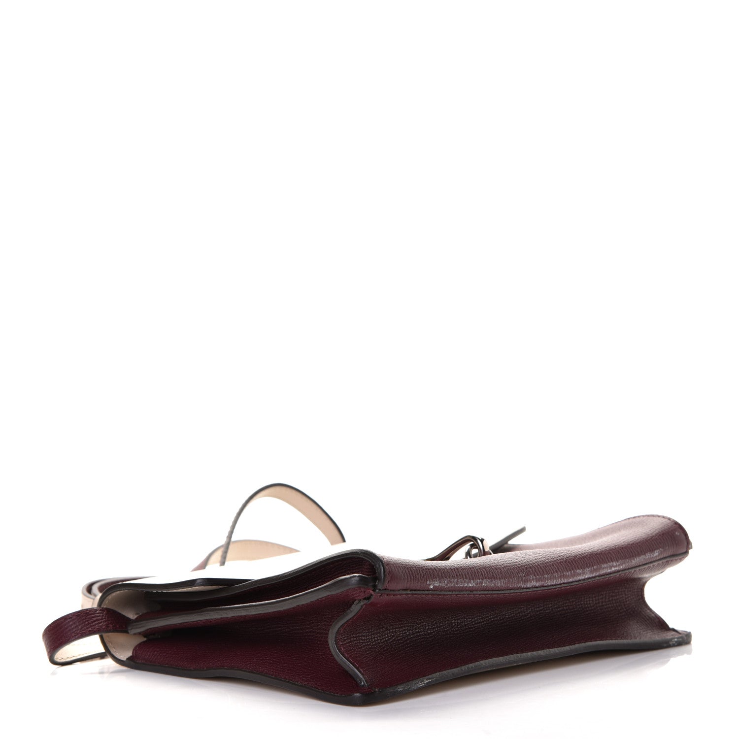 Burberry Derby Calfskin Bi-Color Small Macken Crossbody Bag Mahogany Red Limestone 3 of 6