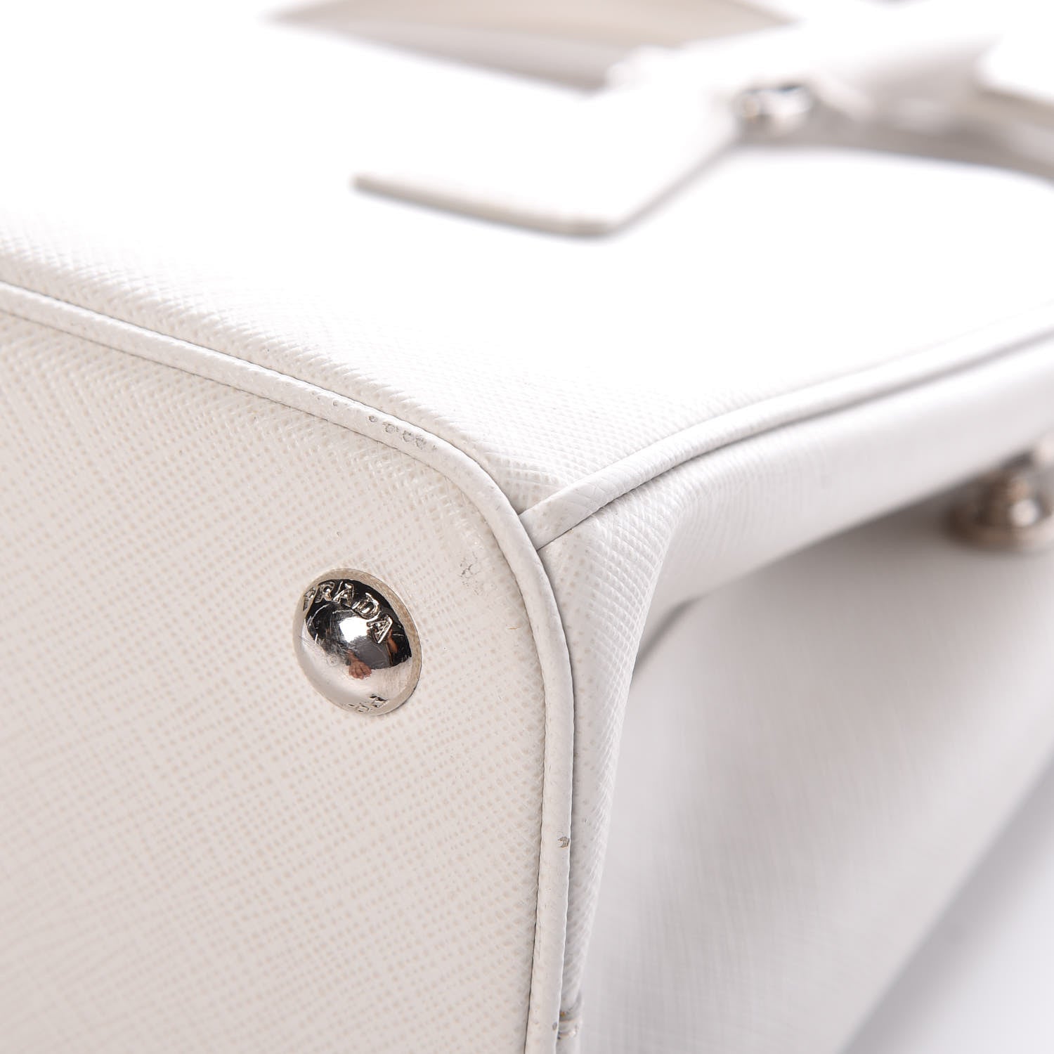 Prada Saffiano Lux Mini Double Zip Galleria Tote Talco 10 of 12