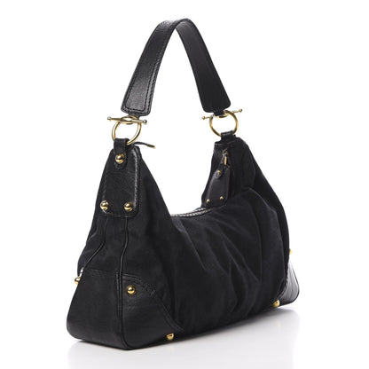 Gucci Monogram Medium Jockey Hobo Black 3 of 16