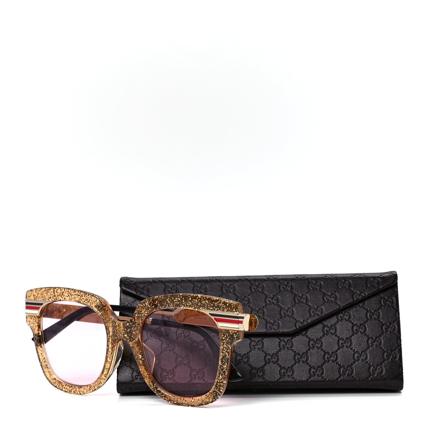 Acetate Square Frame Web Glitter GG0281SA Sunglasses Gold