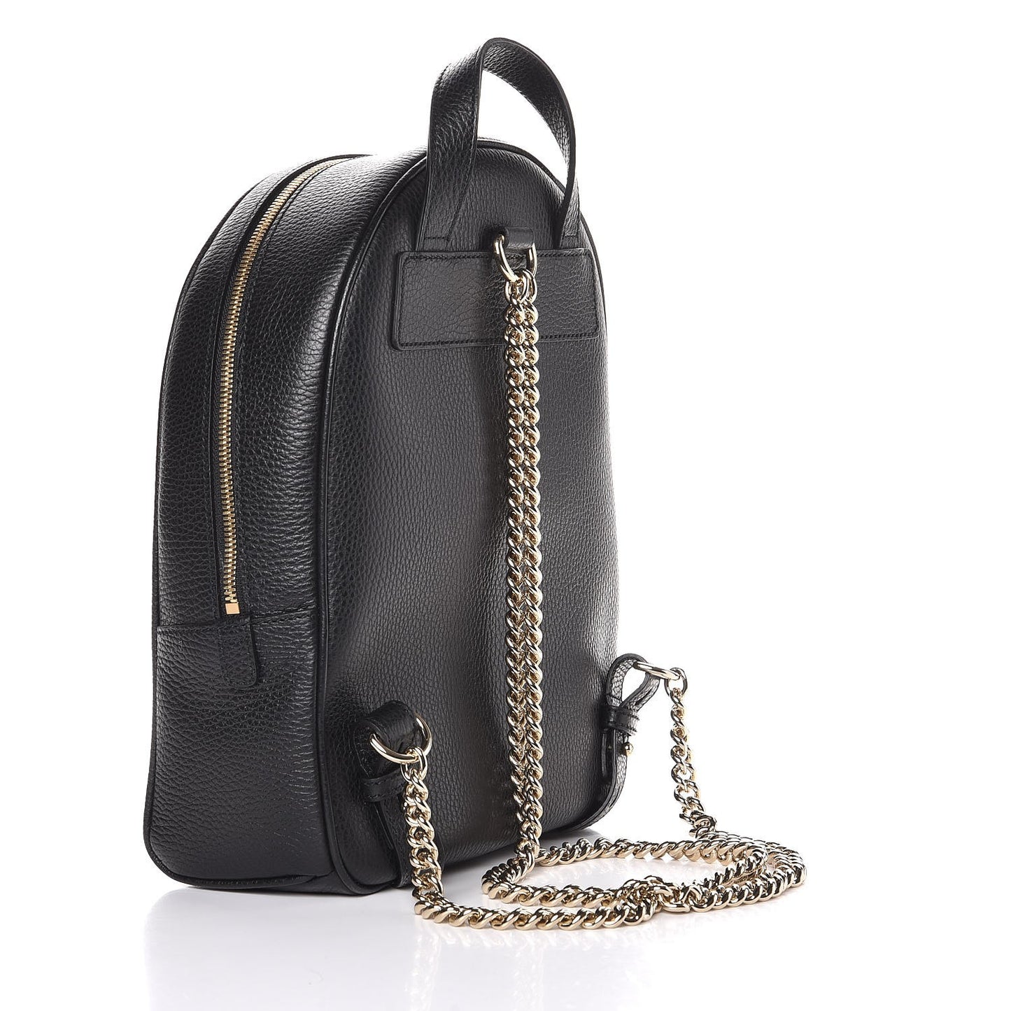Pebbled Calfskin Soho Chain Backpack Black