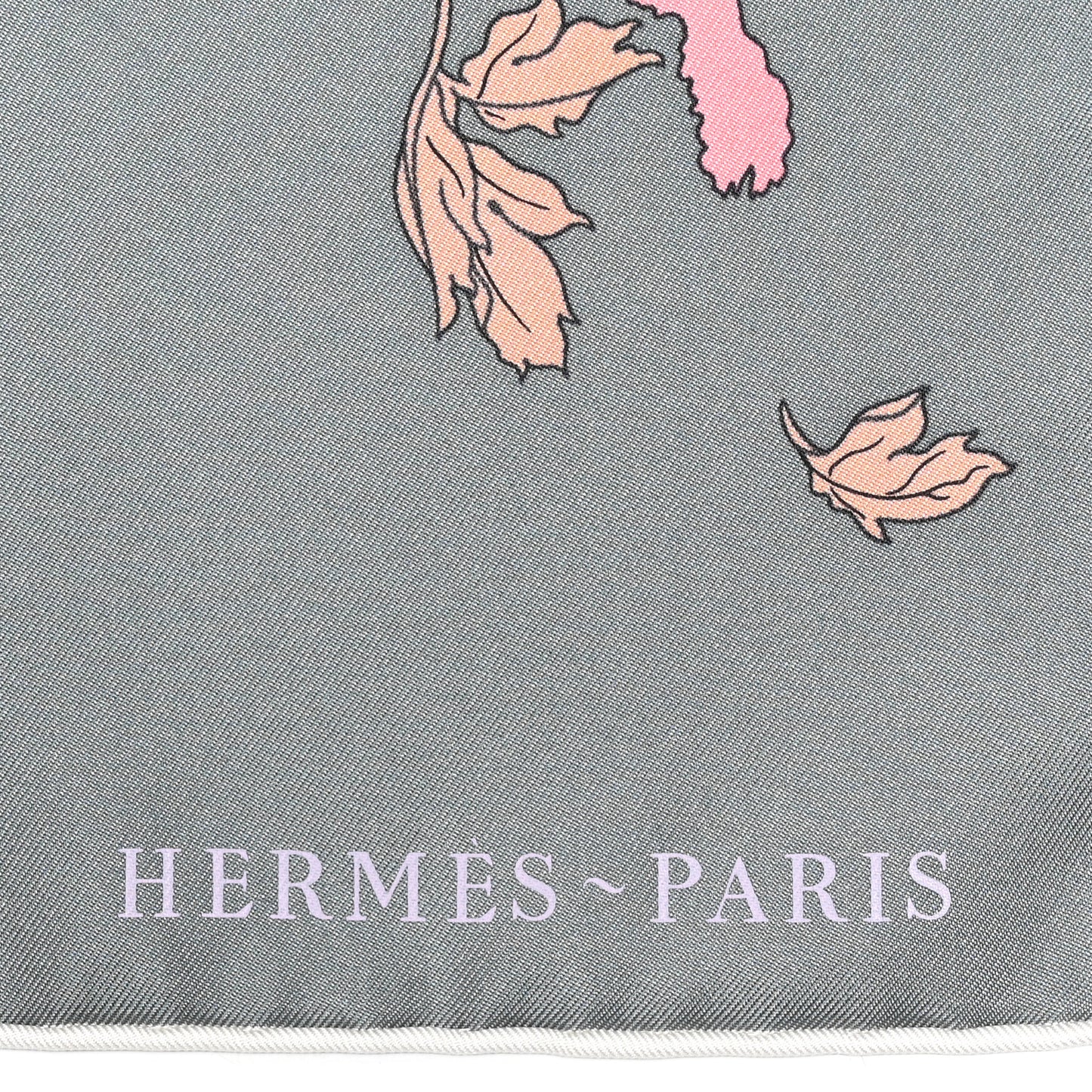 Silk Robe Legere Scarf 90 Gris Corail Rose Pourpre