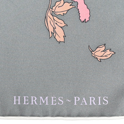 Hermes Silk Robe Legere Scarf 90 Gris Corail Rose Pourpre 2 of 6