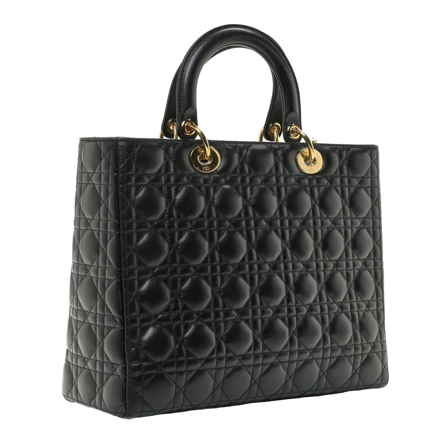 Christian Dior Lambskin Cannage Large Lady Dior Black 3 of 10