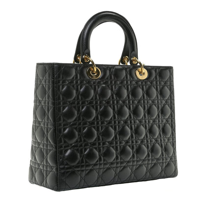 Christian Dior Lambskin Cannage Large Lady Dior Black 3 of 10