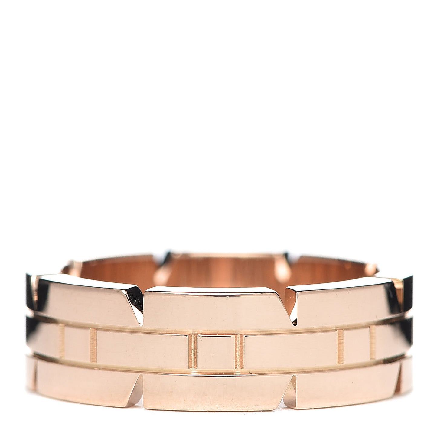 18K Pink Gold Tank Francaise Ring 51 5.75