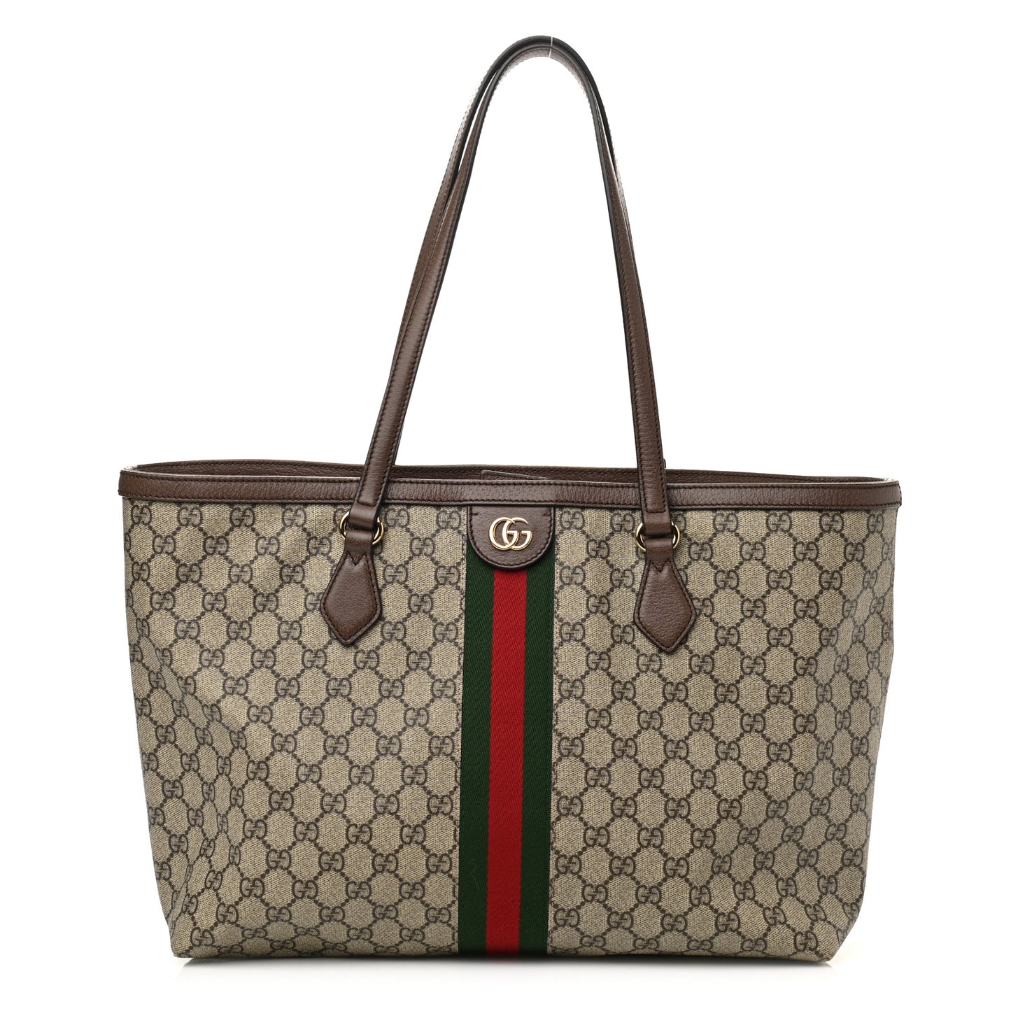 GG Supreme Monogram Medium Ophidia Shopping Tote Brown