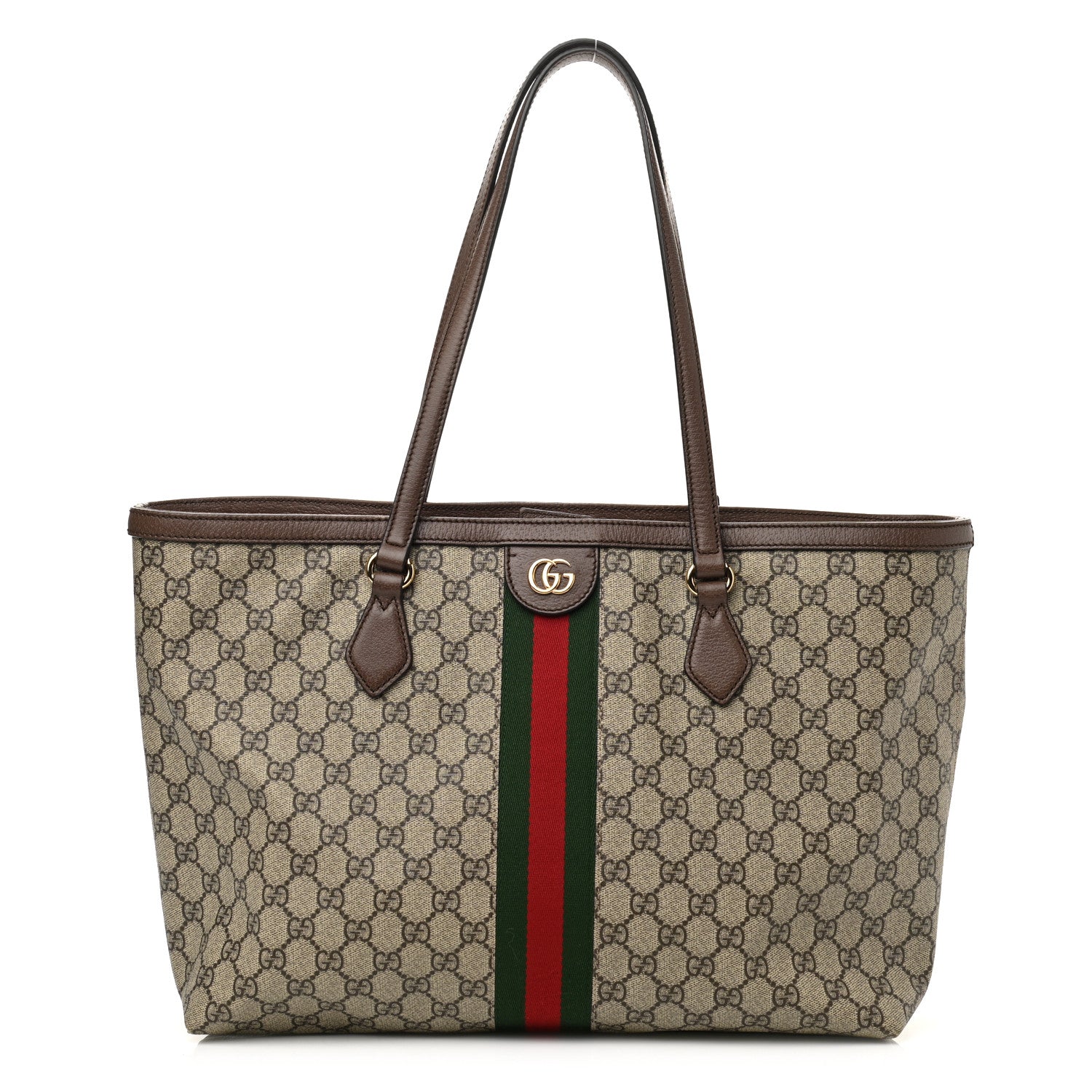 Gucci GG Supreme Monogram Medium Ophidia Shopping Tote Brown 1 of 13