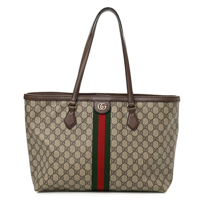 Gucci GG Supreme Monogram Medium Ophidia Shopping Tote Brown 1 of 13