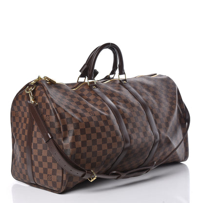 Louis Vuitton Damier Ebene Keepall Bandouliere 55 3 of 10