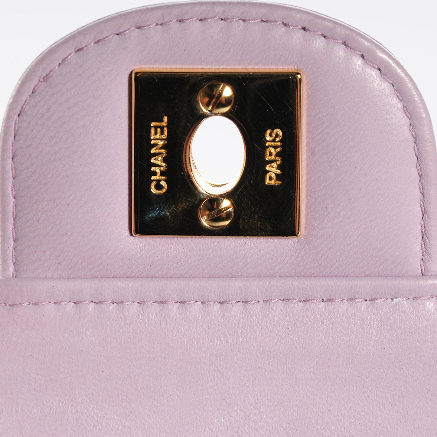 Lambskin East West Chocolate Bar Flap Lilac