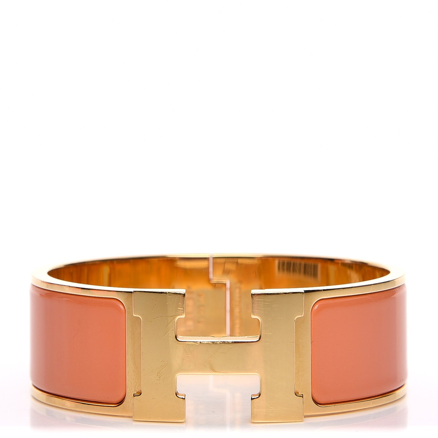 Enamel Wide Clic Clac H Bracelet PM Peach Melba
