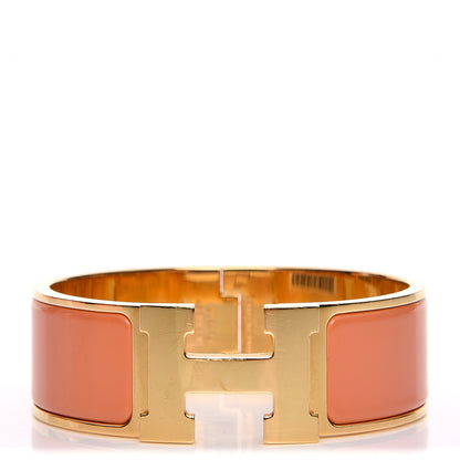 Hermes Enamel Wide Clic Clac H Bracelet PM Peach Melba 1 of 7