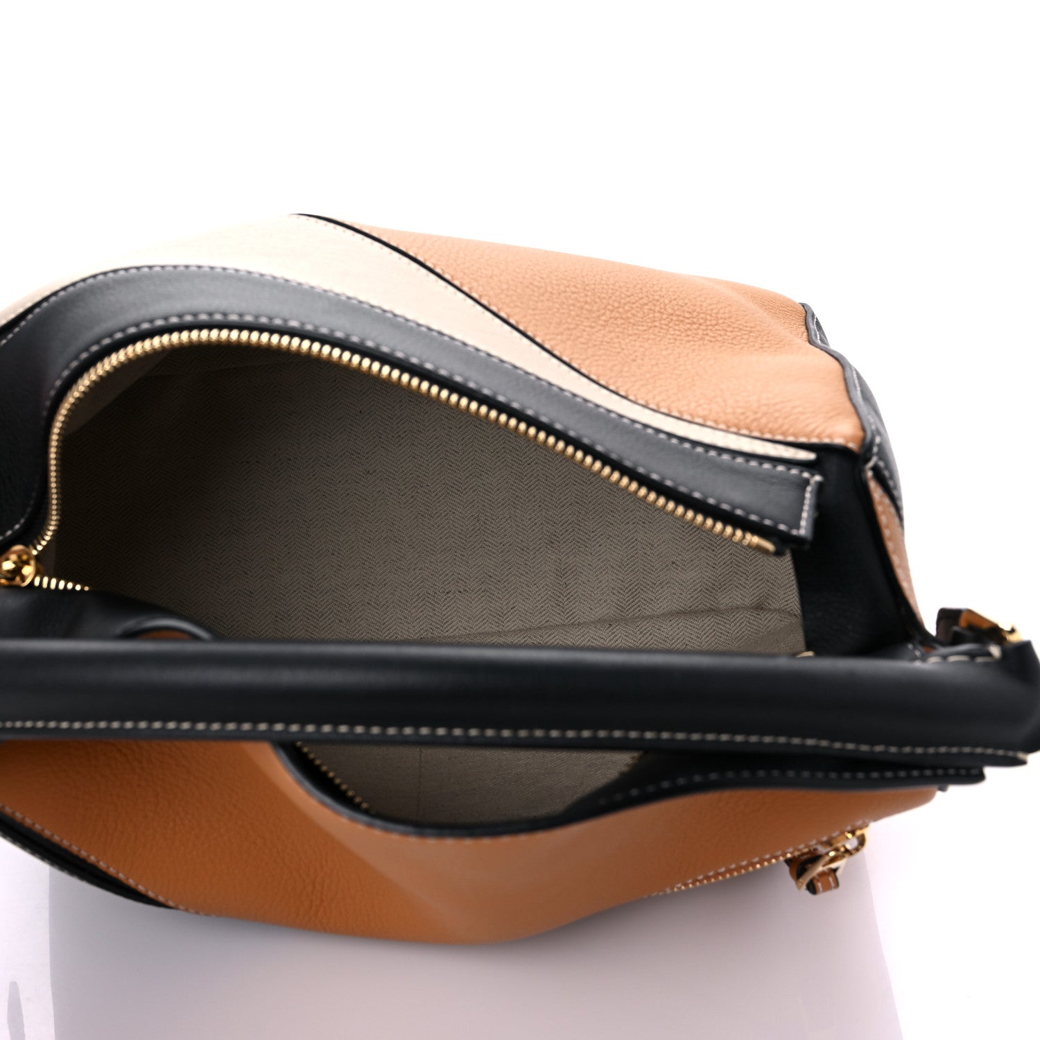 Loewe Grained Calfskin Medium Puzzle Bag Amber Light Oat 6 of 11