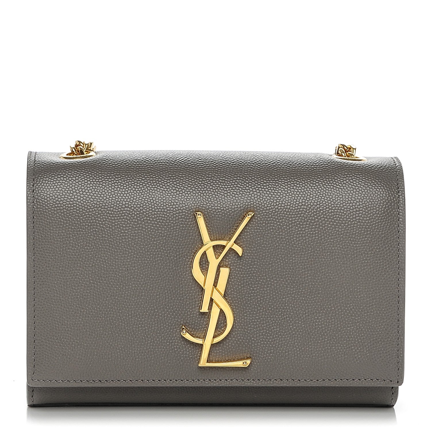 Saint Laurent Grain De Poudre Small Monogram Kate Satchel Fog 1 of 7